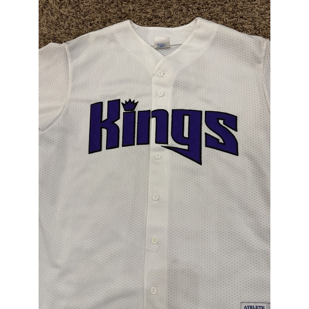 Rare Vintage Majestic Sacramento Kings Baseballs Jersey USA Men's Size Large - Picture 3 of 6